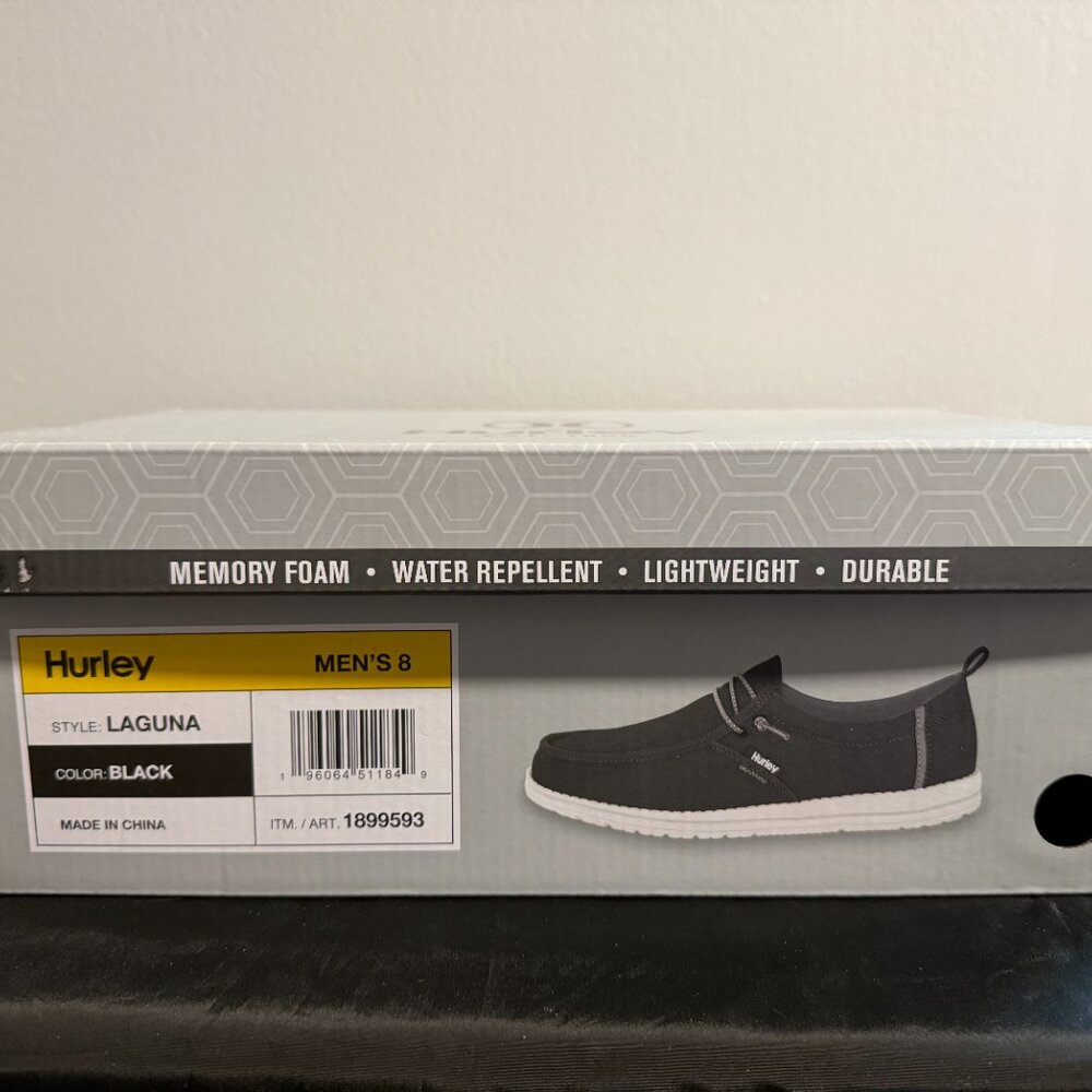 Men's US 8 Hurley Laguna Black Casual Shoes With Memory Foam Lightweight - Picture 8 of 8